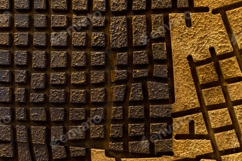 Preview: Decorative Plaster Imitating The Maze Scheme. Symbolic Conceptual Background.