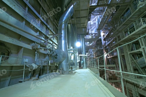 Preview: Industrial Zone, Steel Pipelines In Blue Tones