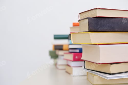 Preview: Stack Of Books On White Background