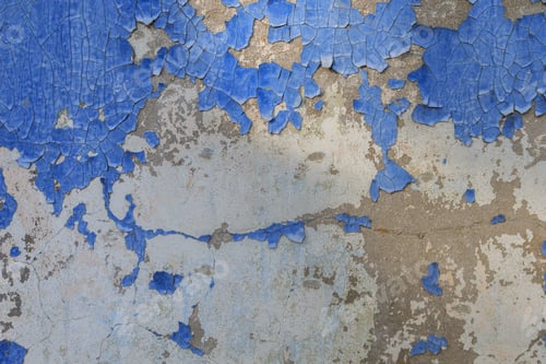 Preview: Cracked Blue Paint On The Wall