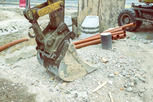 Preview: Sewer Network Reconstruction And Manholes Installation. Sanitary Sewer Replacement. Selective Focus