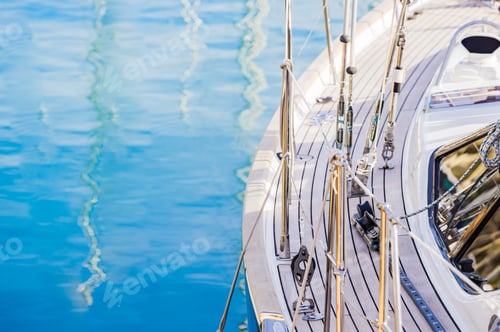 Preview: Yachting, Luxury Sailing Boat Mooring At Marina Harbor.