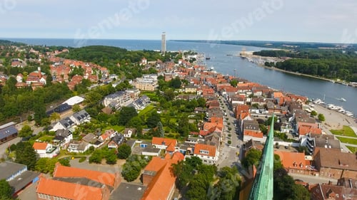 Preview: Aerial View Of Travemunde At Sunset, Germany.