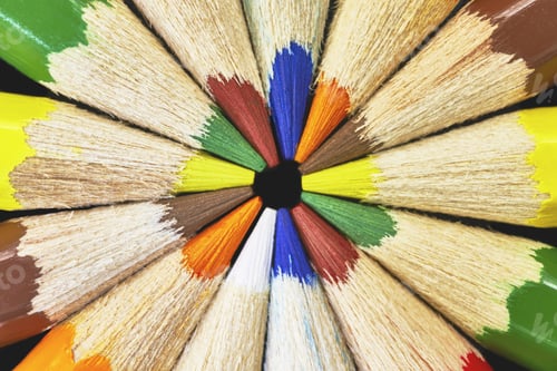 Preview: Macro Differently Colored End Of Colored Crayons