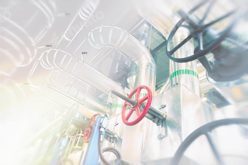 Preview: Sketch Of Piping Design Concept. Toned Image. Motion Blur Effect.