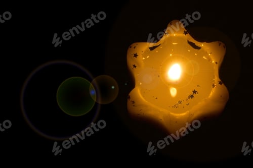 Preview: Flame Of Christmas Candles On A Dark Background.