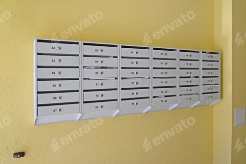 Preview: Mailboxes On The Wall Of A New Apartment Building