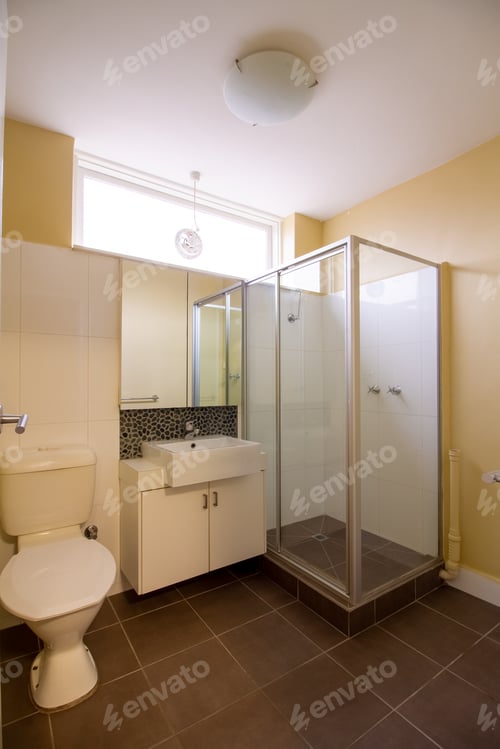 Bathroom Interior with Shower and Sink