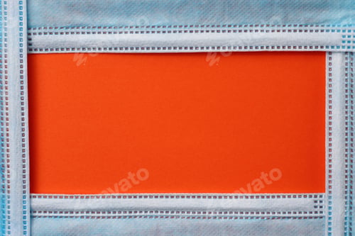 Preview: Abstract Space Forming Frame For Text Or Inscription Made Of Medical Surgical Masks