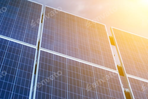 Preview: Solar Panels, Photovoltaic, Alternative Source Environmentally Friendly Energy. In The Backlight