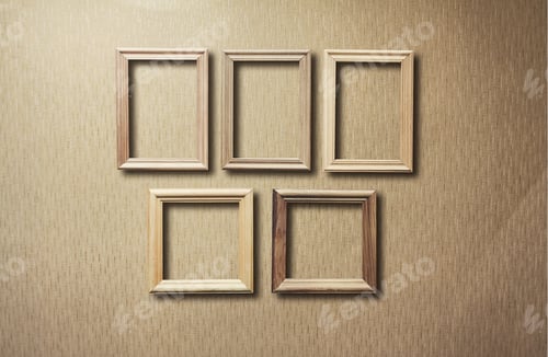 Preview: Old Photo Frames On Retro Wallpaper