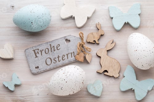 Preview: Easter And Spring Accessories. Greeting Card.