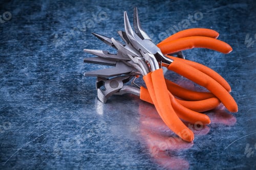 Preview: Composition Of Insulated Electric Gripping Tongs Nippers Top View Image.