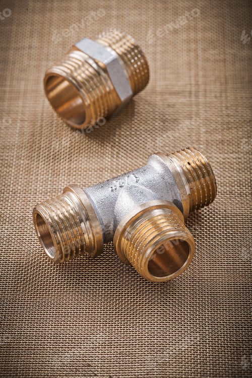 Preview: Plumbing Fixtures Connector Fittings On Water Mesh Filter.