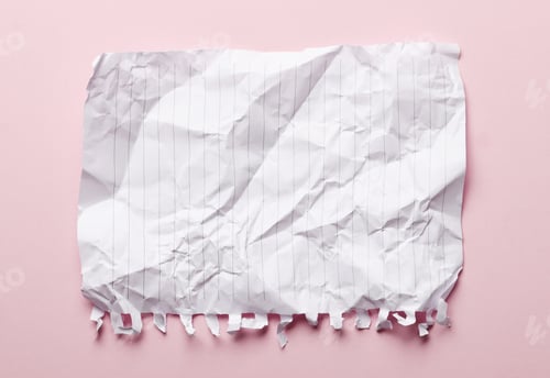 Preview: Crumpled Paper On A Pink Background. Place For Text. Idea Concept.