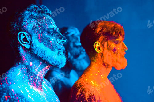 Preview: A Man With A Beard In Neon Light