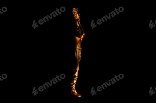 Preview: Statues Of King Pharaoh Gods Dead Religion Symbol Isolated On Black Background.