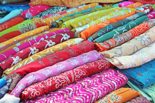 Preview: Sari. Bright Colored Fabrics India. It Is Built On The Market. Hand Embroidery India. Tablecloths