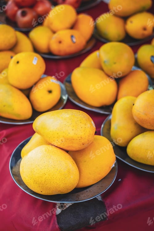 Preview: Selling Fresh Raw Mango In Singapore Street Food Market