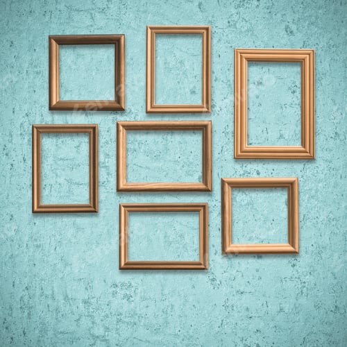 Preview: Old Wooden Frames On Old Blue Wall