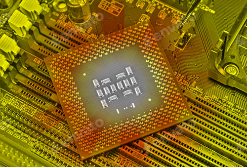 Preview: Macro View Of Cpu Pins And Circuit Mother Board