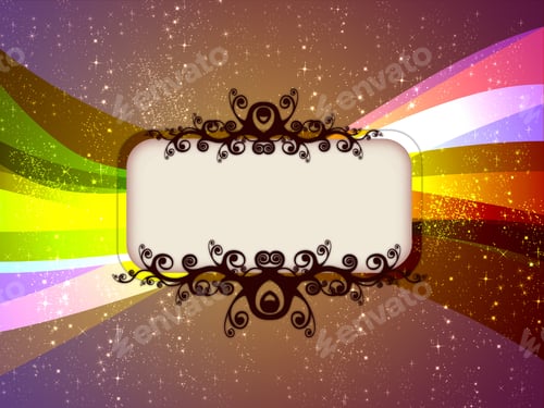 Preview: Colorful Abstract Frame with Stars and Rays