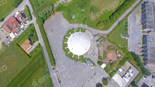 Preview: Aerial View Of Circular Sport Game Stadium.