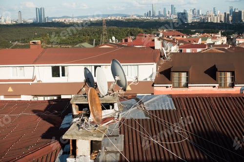 Preview: Tv Satellite Dishes On The Roofs