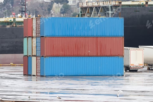 Preview: Containers Waiting To Transfer In A Port