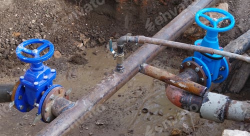 Preview: Fragments Of Old Cast-Iron Water Pipes With Metallic Corrosion