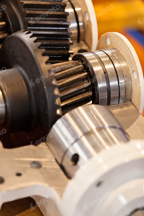 Preview: Details Of Gear Machines, Note Shallow Depth Of Field