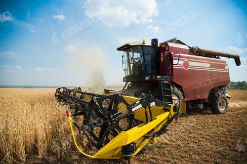 Preview: Combine Harvesters In A Field Of Wheat To Harvest