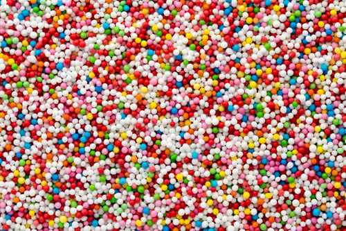 Preview: Small Sweet Sugar Ball Pattern. Food Colored Ball.
