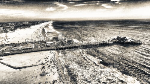 Preview: Aerial View Of Santa Monica Coastline, California.