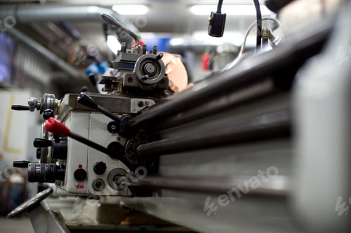 Preview: Abandoned Machine Metalworking Lathe In A Factory Closing Due To The Pandemic Virus.