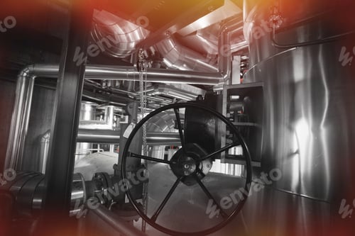 Preview: Industrial Zone, Steel Pipelines, Valves, Cables And Walkways