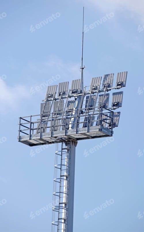 Preview: The Stadium Spot-Light Tower Over Blue Sky