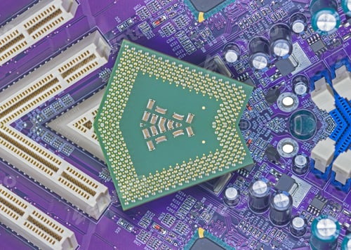 Preview: Macro View Of Cpu Pins And Circuit Mother Board