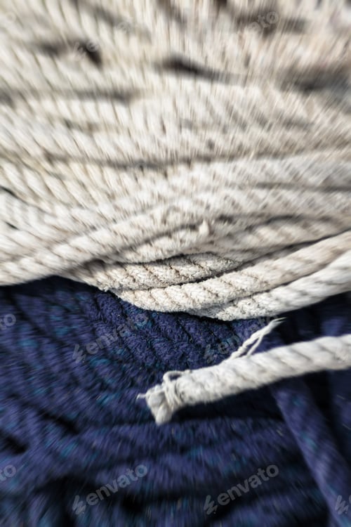 Preview: Rolled Blue And White Rope. Processed With Radial Blur.