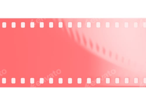Preview: Extreme Close Up Of 35Mm Movie Film Strip In Living Coral Colors