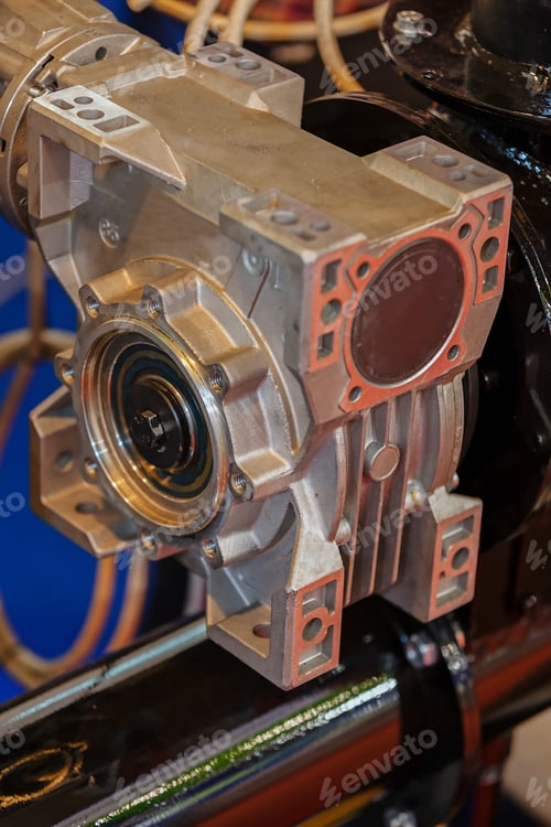Preview: Industrial Lathe Tool And Part Of The Lathe Machine; Note Shallow Depth Of Field