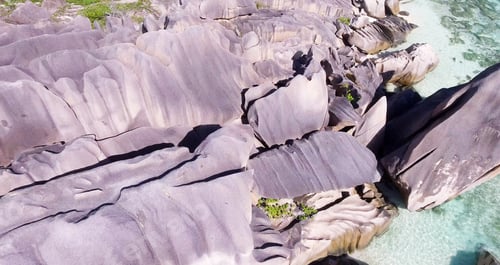 Preview: Overhead View Of Seychelles Typical Ocean Rocks.
