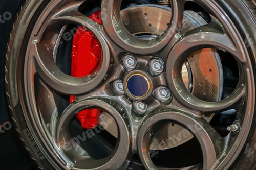 Preview: Steel Detail Inside Of Car Wheel; Note Shallow Depth Of Field