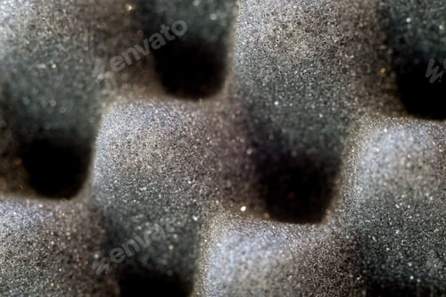 Preview: Dark Artificial Foam, Acoustic Foam Insulation Texture On Background.