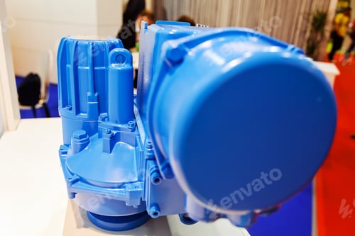 Preview: Gearbox On Large Electric Motor At Industrial Equipment Plant