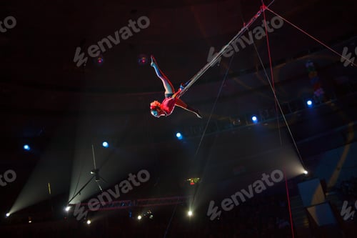 Preview: Performance Of Air Acrobats In The Circus.