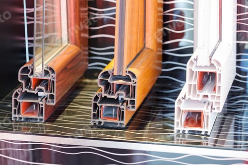 Preview: Cross-Section Aluminum Window Frames On A Colorful Background