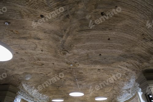 Preview: Rough Textured Natural Stone Surface. A Graphic Resource Or Template For A Design. Ceiling In The