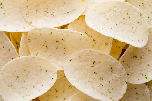 Preview: Rippled Fresh Organic Potato Chips Background.