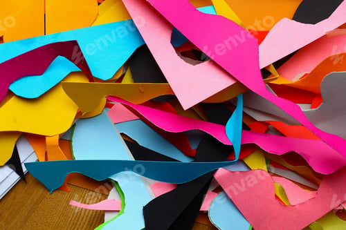 Preview: Pieces Of Cut Colored Paper, Background